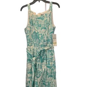 CHETTA B Size 14 Sleeveless Dress with Belt 97%cotton/3%Spandex Fully Lined